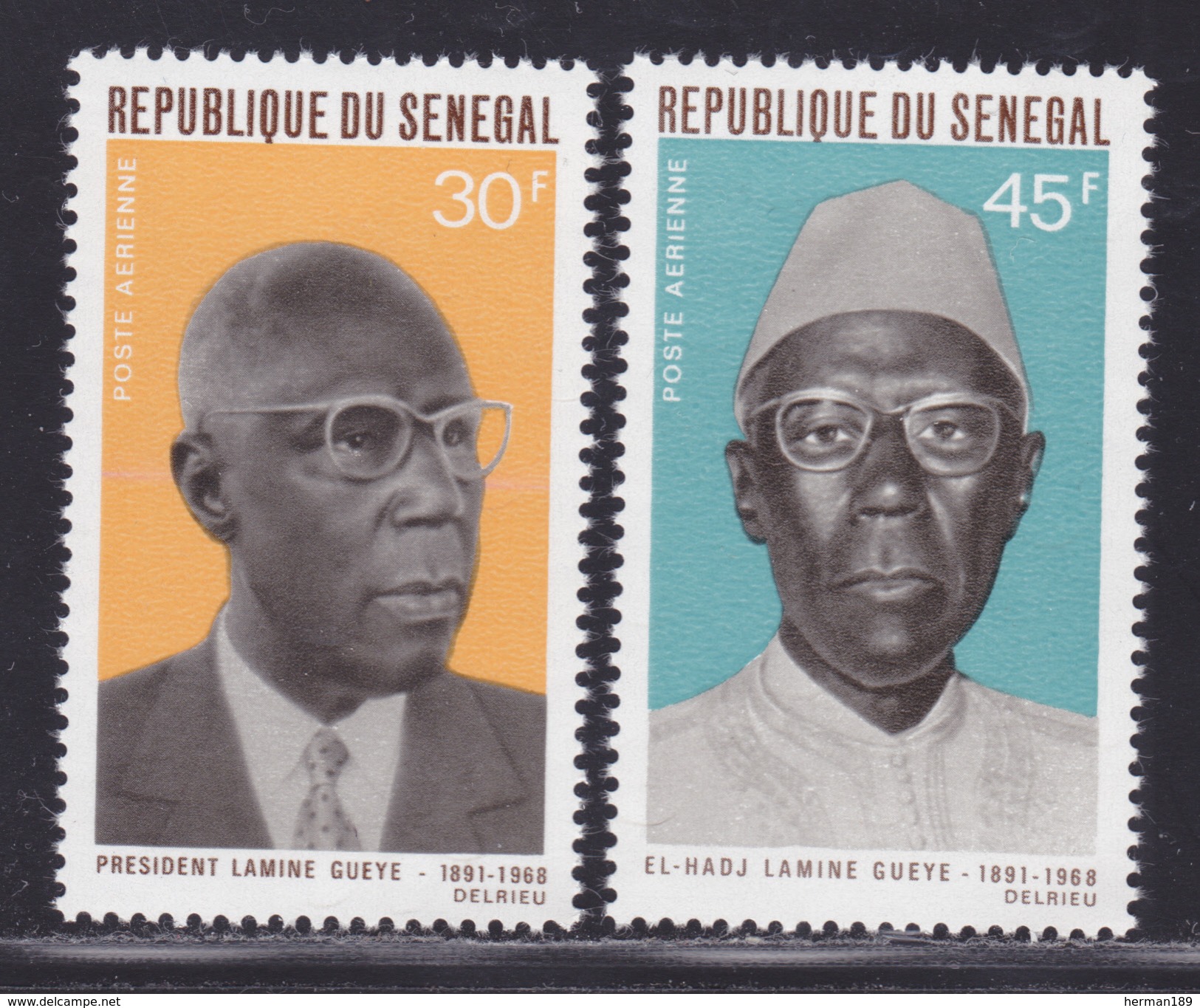 SENEGAL AERIENS N°   75 & 76 ** MNH Neufs Sans Charnière, TB (D3723) Président Lamine Gueye - Senegal (1960-...)