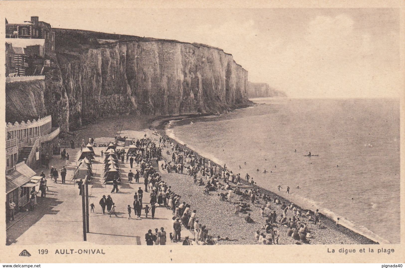 Cp , 80 , AULT-ONIVAL , La Digue Et La Plage - Amiens