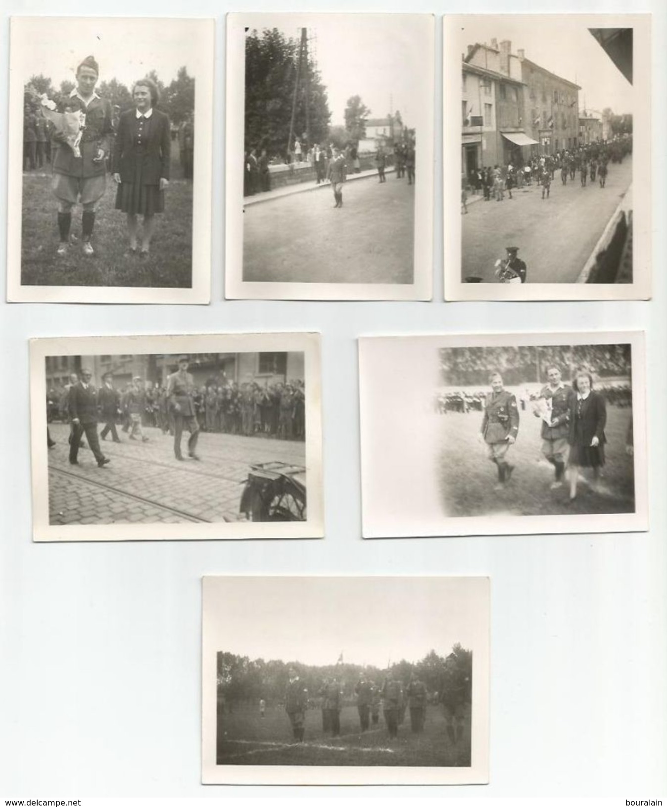 BOURGOIN - LYON - Libération - Lot Photos 16 Septembre 1944 -  Capitaine Rémy - De Gaule - Défilé Et Prise D'armes - Guerre, Militaire