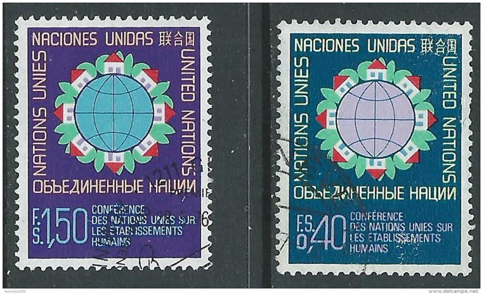 1976 NAZIONI UNITE ONU GINEVRA USATO HABITAT - R12-9 - Gebruikt