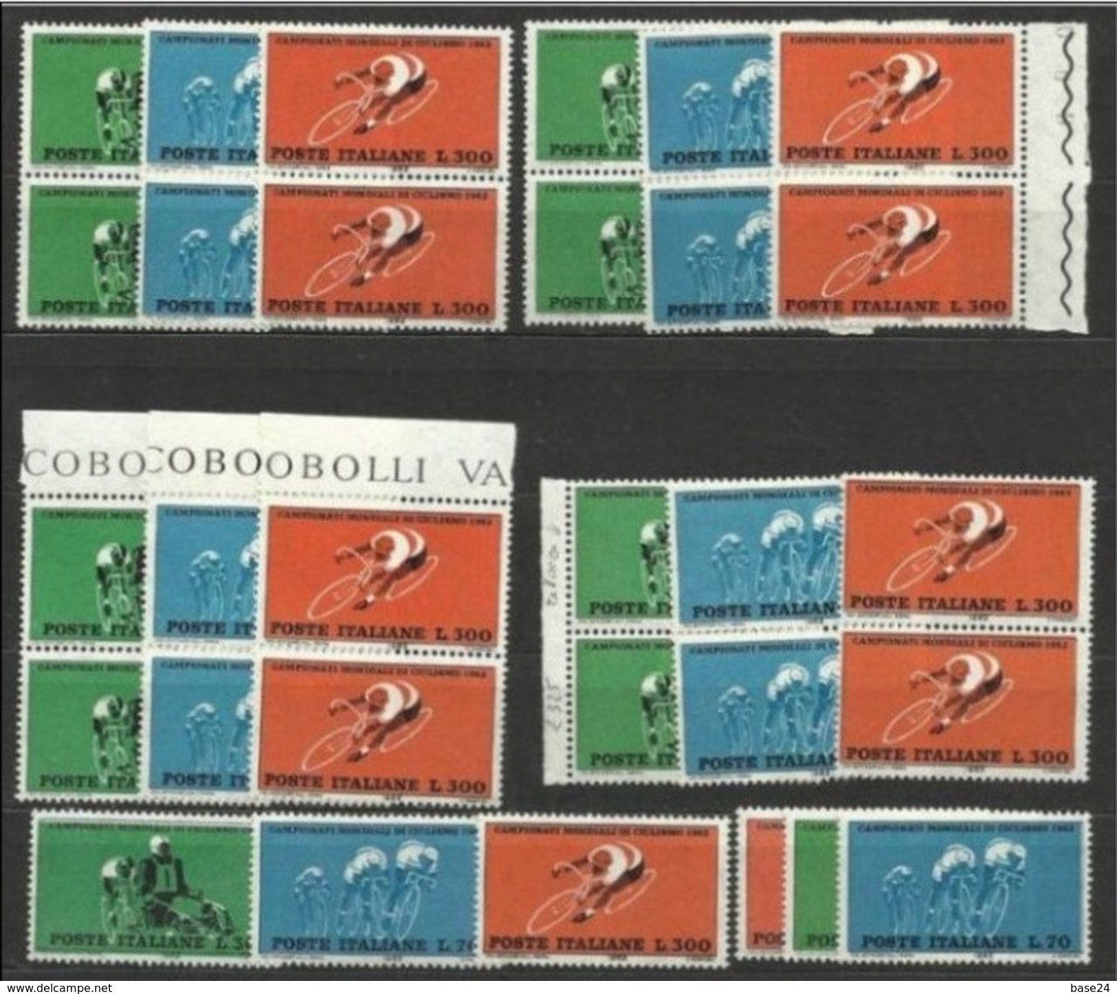 1962 Italia Italy Repubblica CICLISMO   CYCLING 10 Serie Di 3v. MNH** - Ciclismo