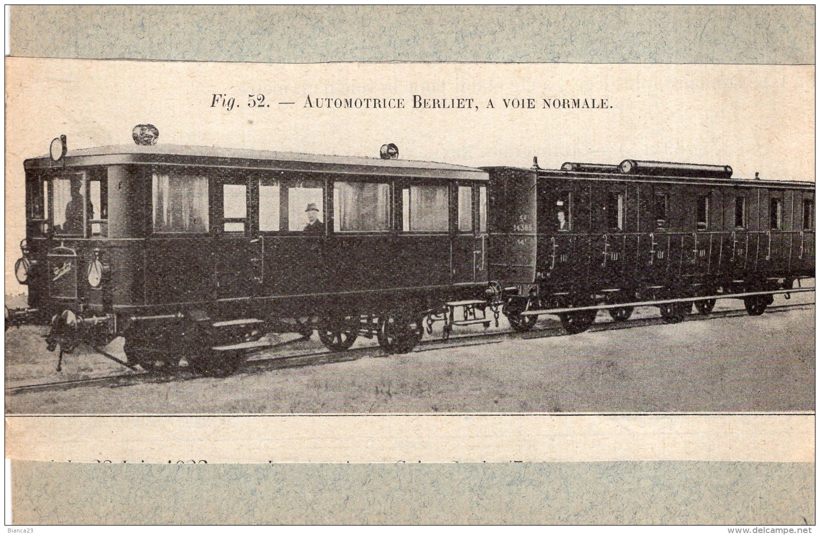 B44684 Automotrice Berliet "  Coupure De Journal Collée Sur Carton" - Other & Unclassified