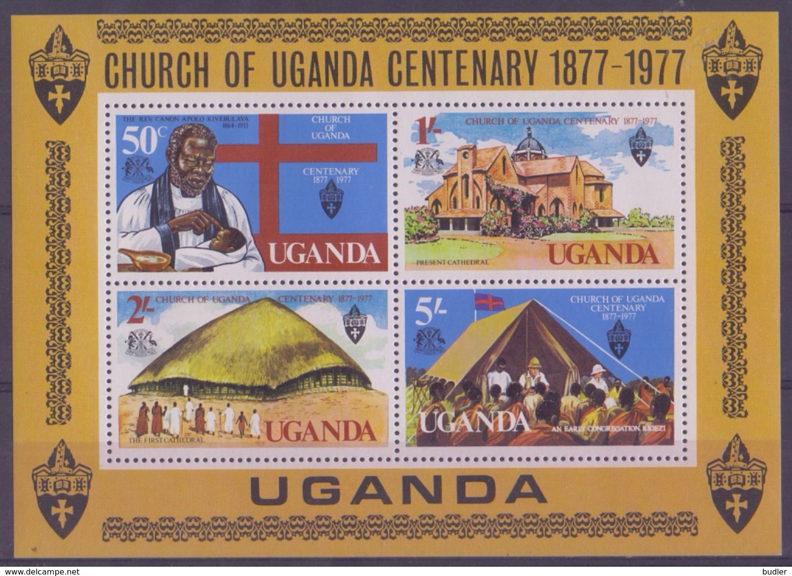UGANDA :1977: Y.BF6 Dentelé/neuf/MNH : ## CHURCH Of UGANDA – Centenary : 1877-1977 ## : RELIGION, - Ouganda (1962-...)