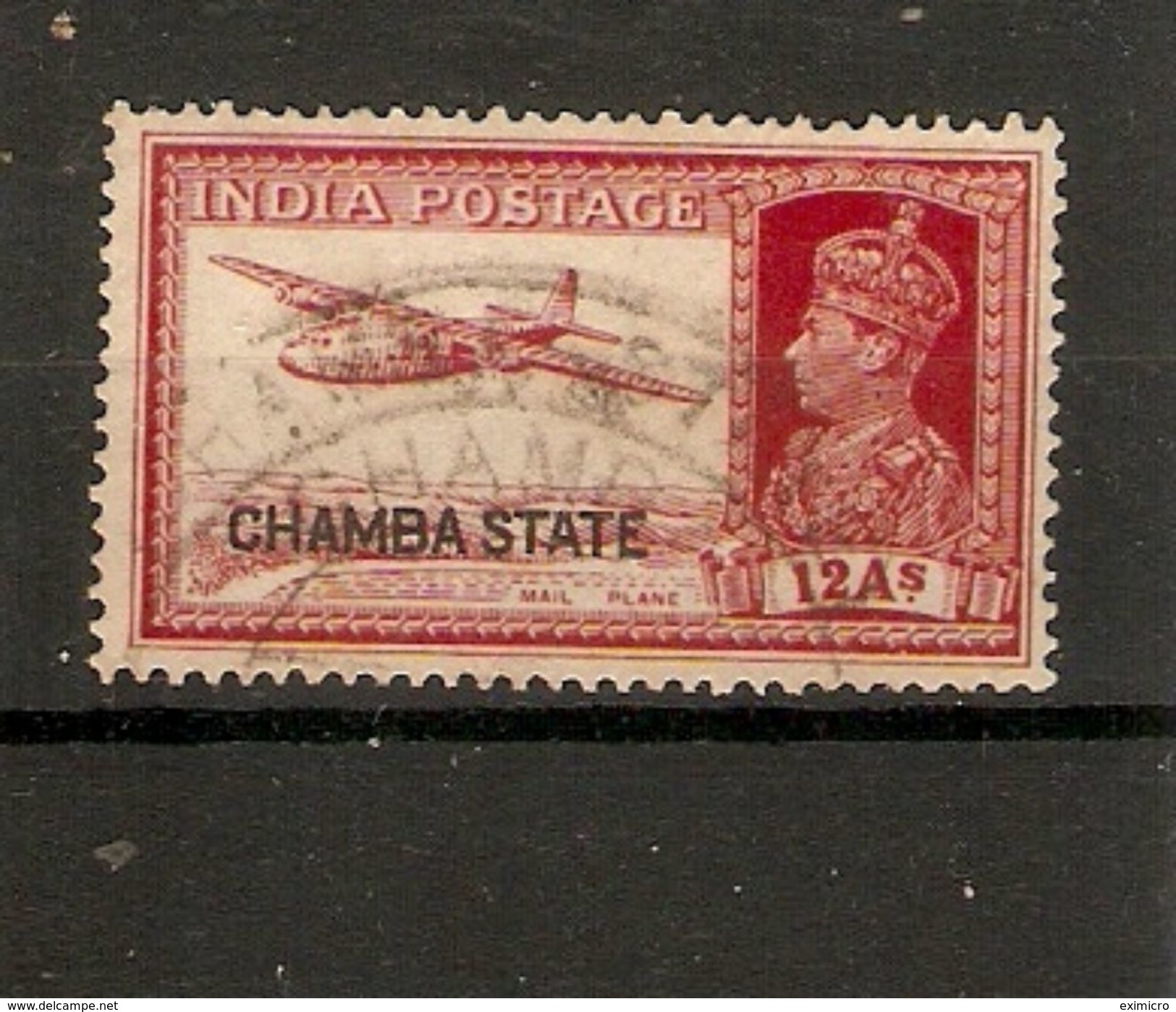 INDIA - CHAMBA 1938 12a  SG 93 FINE USED Cat £110 - Chamba