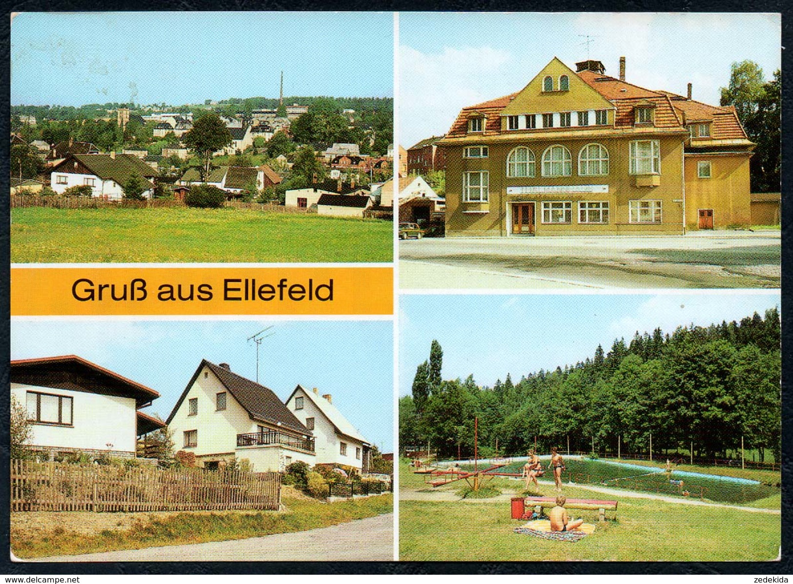 B0184 - Gruß Aus Ellefeld Kr. Auerbach - Freibad Thälmannhaus TOP - Auerbach (Vogtland)