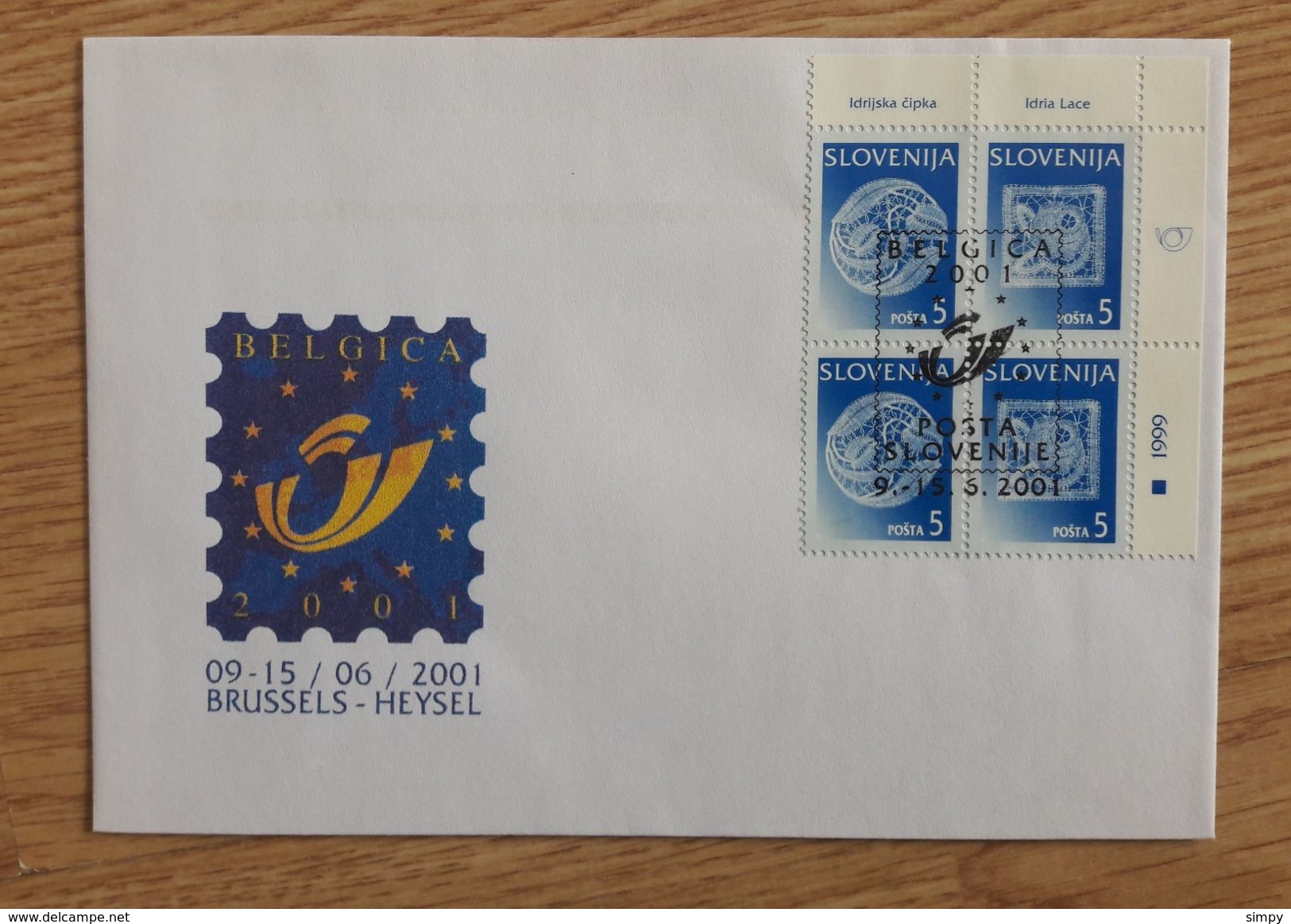 SLOVENIA 2001 Belgica Philatelic Fair Brussels Heysel Commemorative Postmark Slovenian Post - Eslovenia