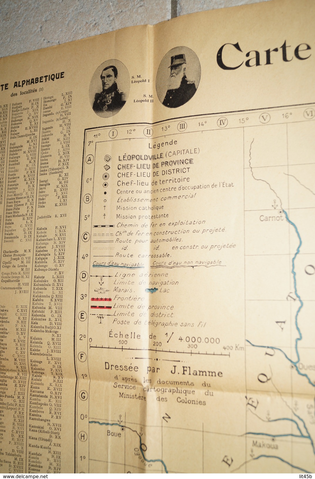 Afrique,grande Carte Ancienne,dressée Par J.Flamme,dessin De Fr.Menger,85 Cm. Sur 56 Cm. - Mapas Geográficas