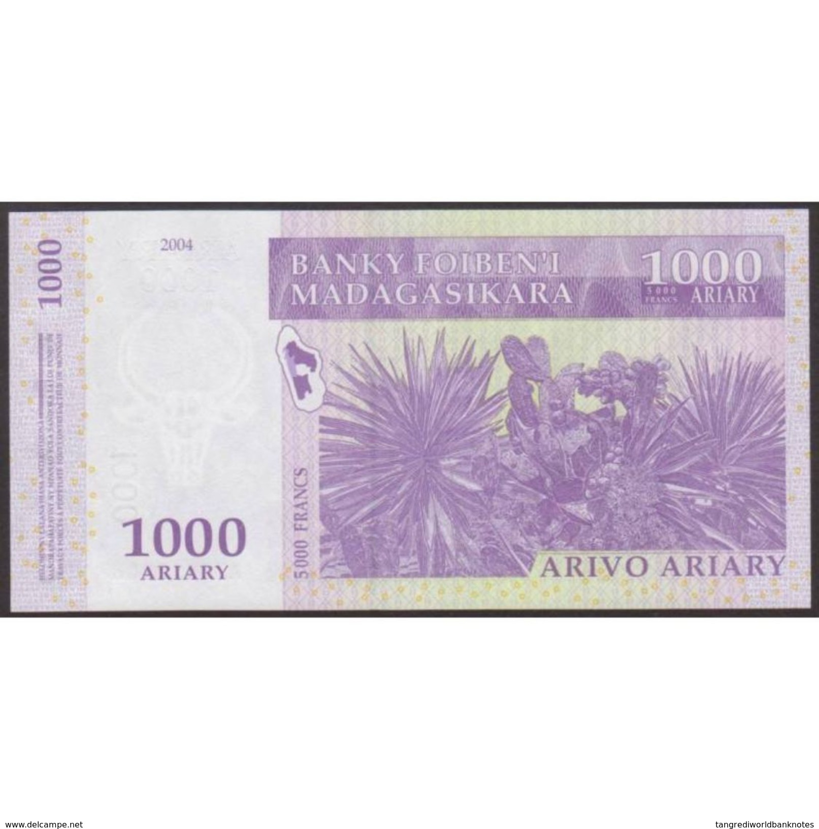 TWN - MADAGASCAR 89a - 1000 1.000 Ariary 2004 A XXXXXXX H﻿ UNC - Madagascar