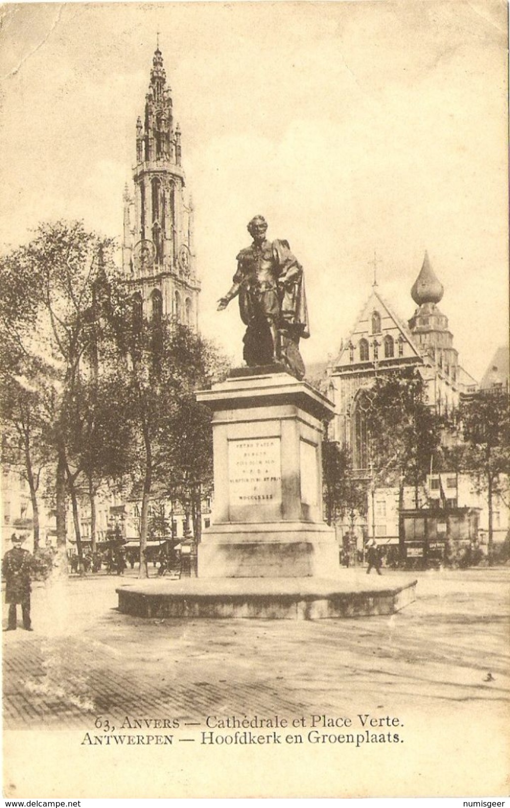 ANVERS   ---  Cathédrale Et Place Verte   ---   Hoofdkerk En Groenplaats - Antwerpen