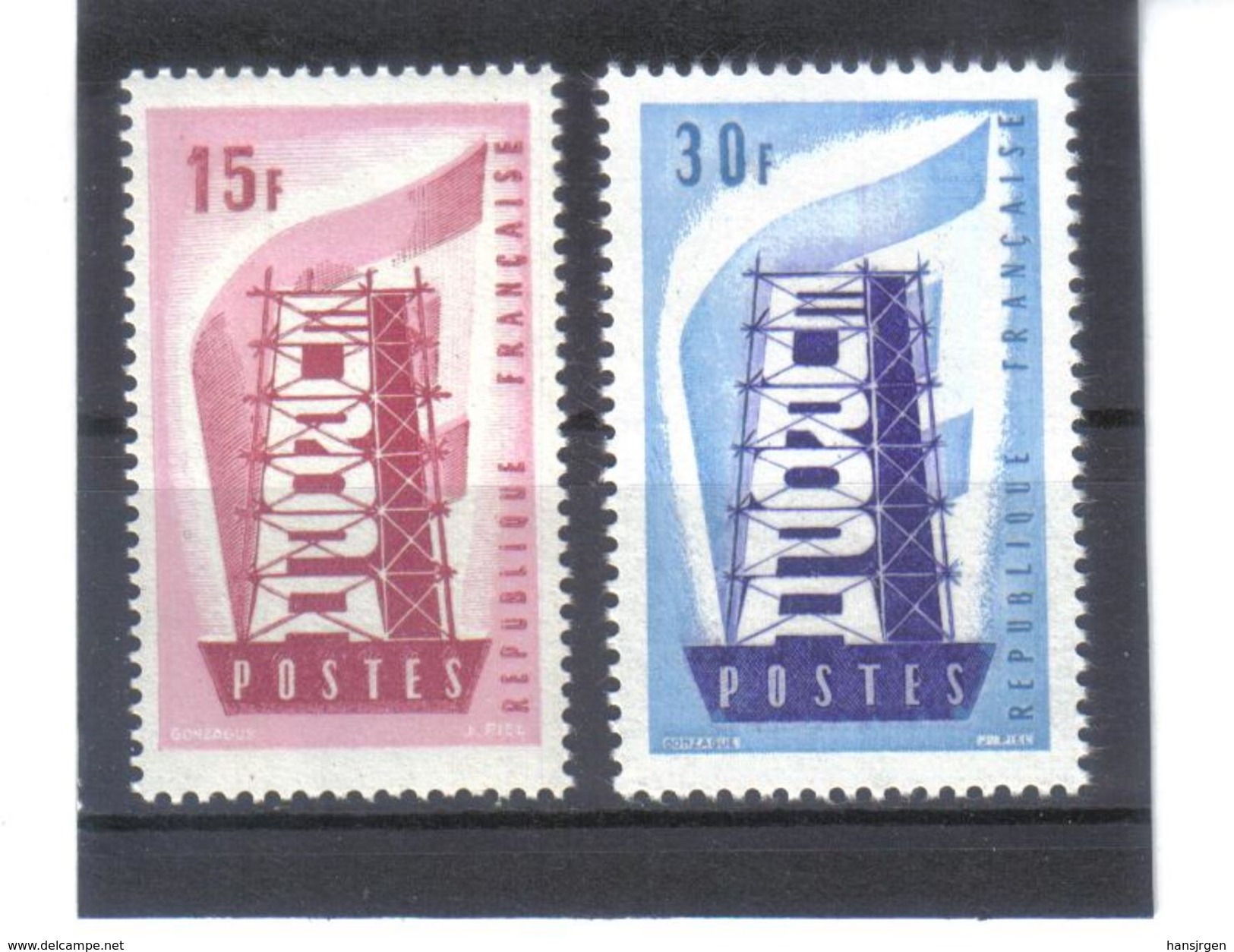 BAU833 EURORA-CEPT 1956 FRANKREICH  MICHL  1104/04 ** Postfrisch SIEHE ABBILDUNG - 1956