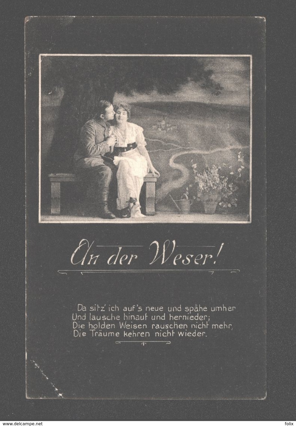 An Der Wesel - Serie 4 Karte - Gedichte - 1918 - Soldat Und Mädchen - Wesel