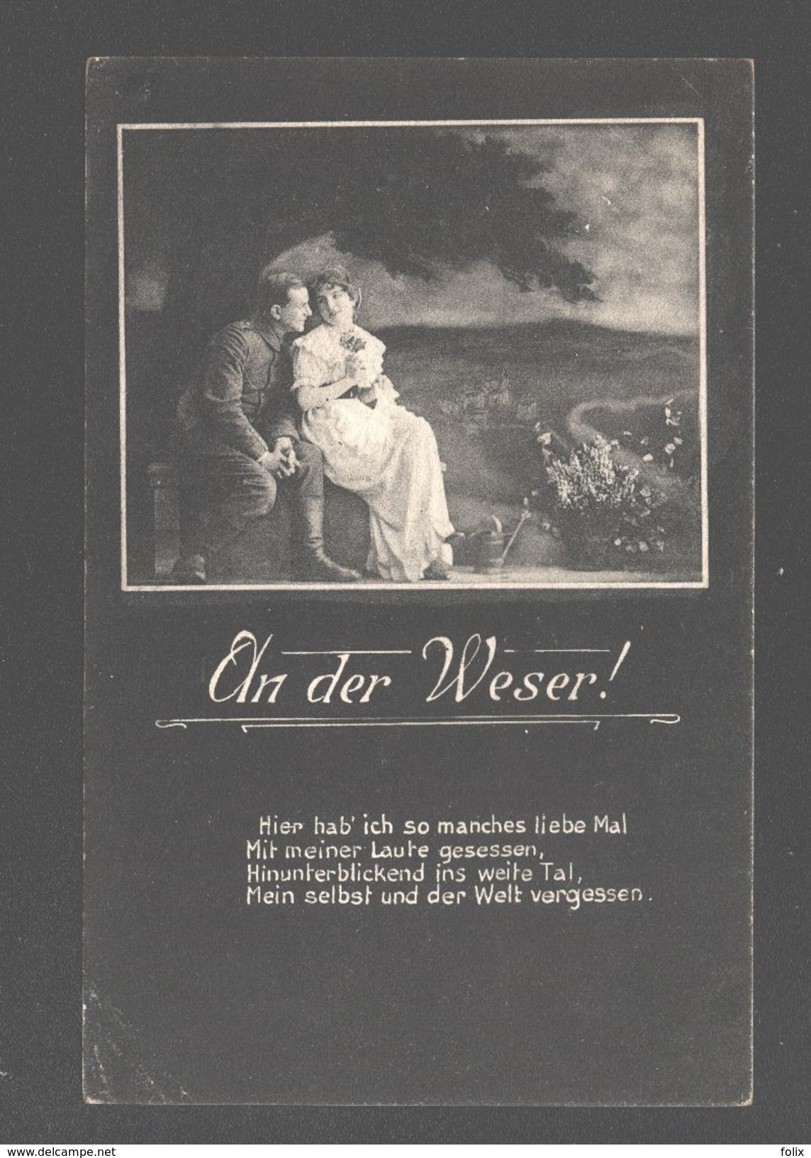 An Der Wesel - Serie 4 Karte - Gedichte - 1918 - Soldat Und Mädchen - Wesel