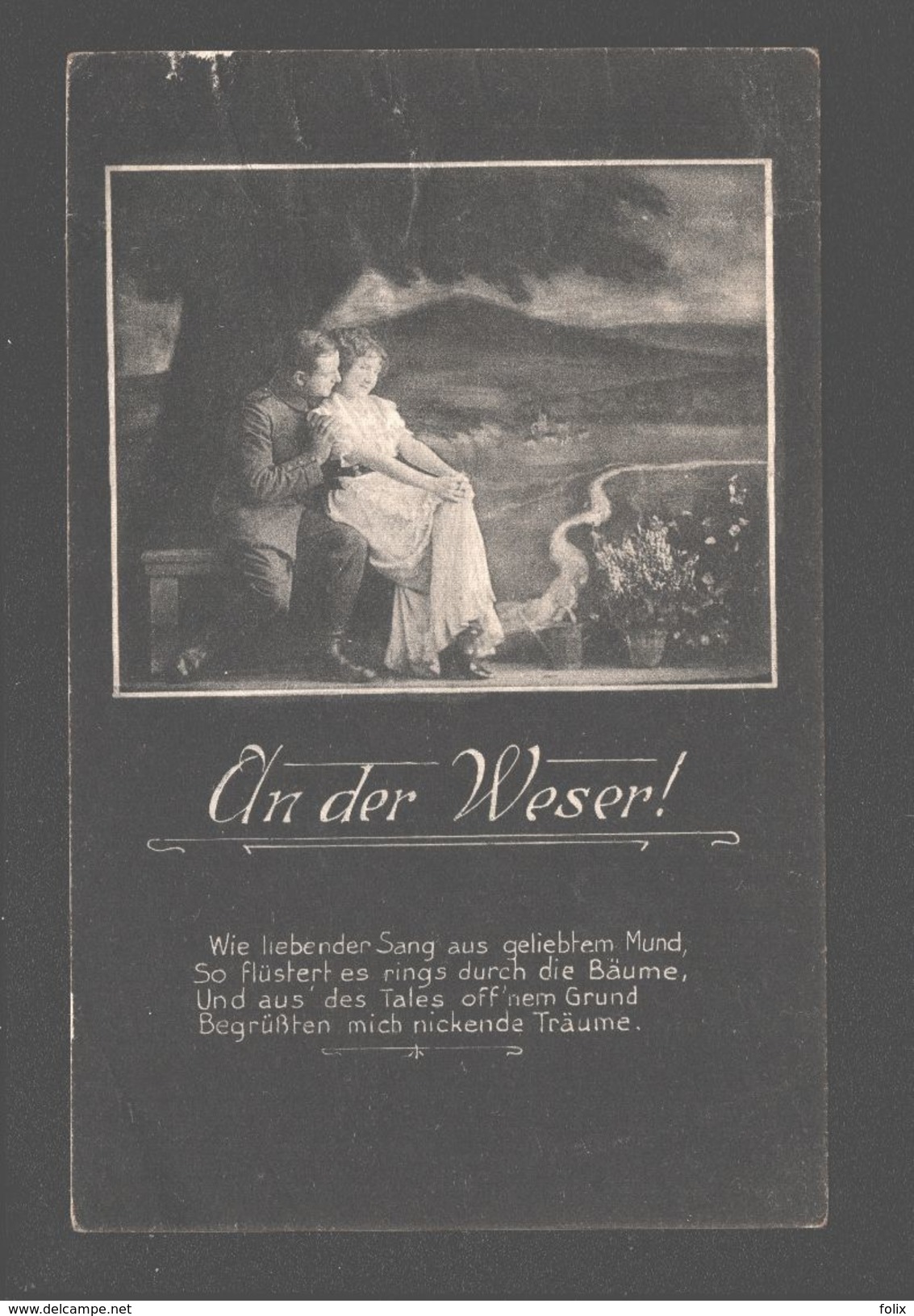 An Der Wesel - Serie 4 Karte - Gedichte - 1918 - Soldat Und Mädchen - Wesel