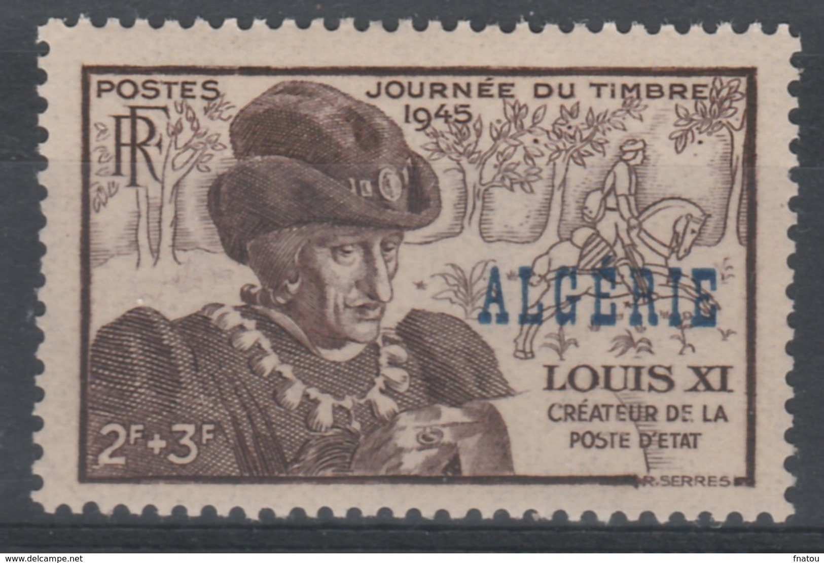 French Algeria, Stamp Day, Louis XI Of France 1945, MH VF - Neufs