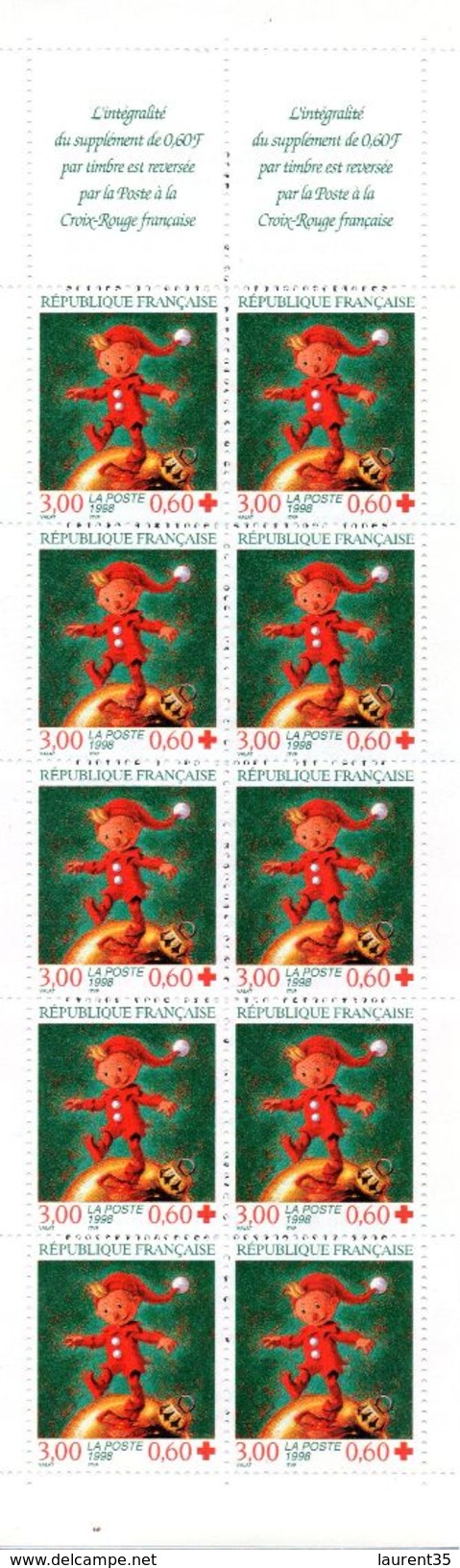 France.carnet 2047.carnet Croix Rouge De 10 Timbres 1998.neuf Non Plié. - Red Cross