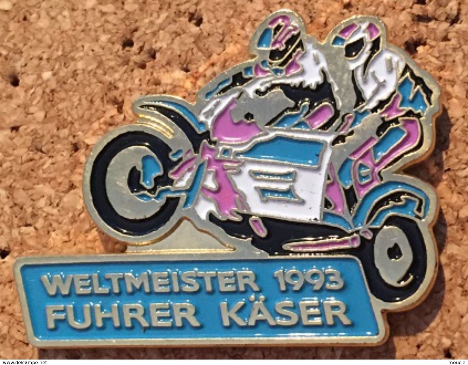 MOTO - SIDE CAR BLEU ET ROSE - WELTMEISTER 93 - FUHRER & KÄSER - CHAMPION DU MONDE  -      (19) - Moto