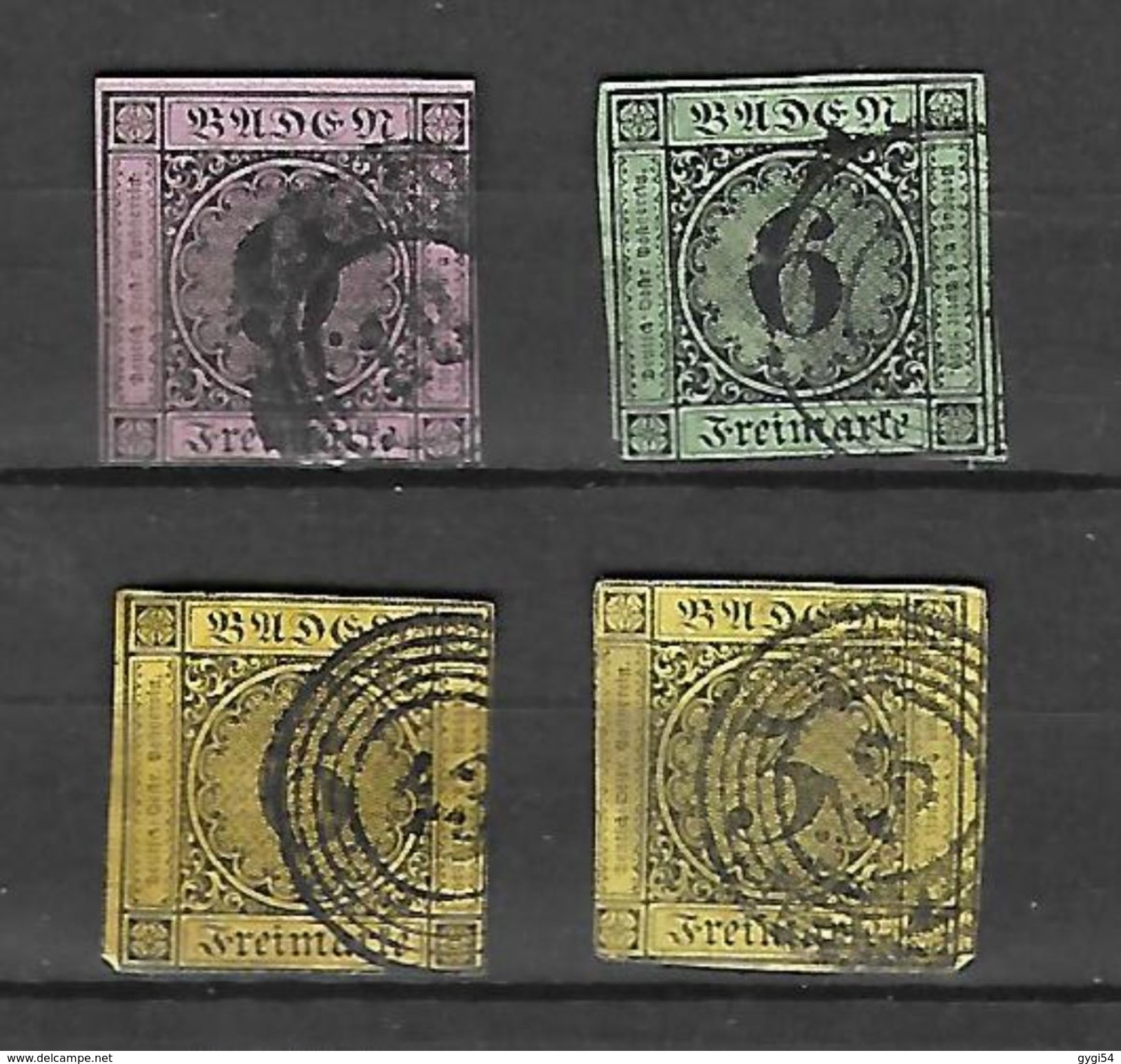 BADEN 1851 -1852 Cat Yt N° 2x2 ,3, 4 Used  Good - Gabun (1960-...)