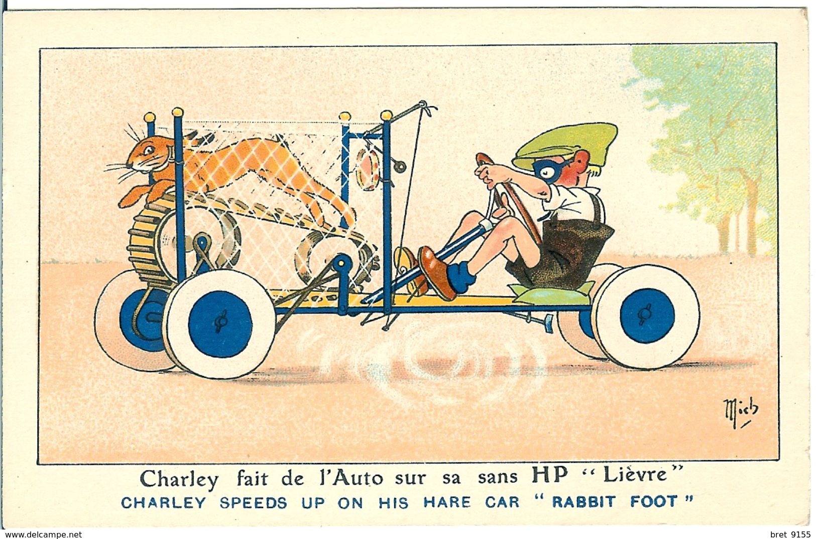 CHARLEY FAIT DE L AUTO SUR SA SANS HP LIEVRE CHARLEY SPEEDS UP ON HIS HARE CAR RABBIT FOOT - Mich