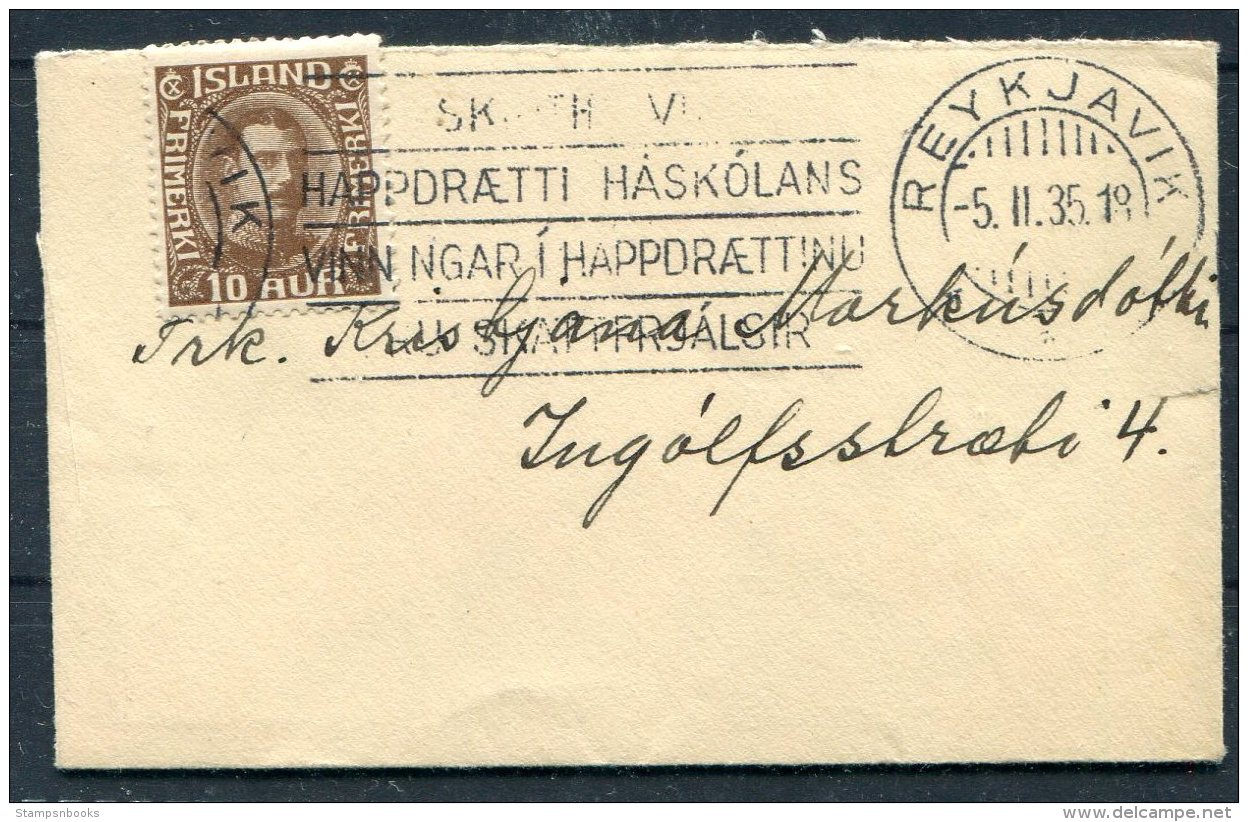 1935 Iceland Reykjavik Machine Slogan Miniature Cover - Covers & Documents