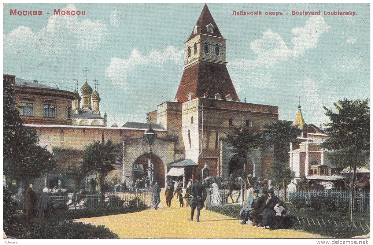 MOSCOU - Boulevard Loubiansky, Gel.1911, Abgel.Marke - Russland