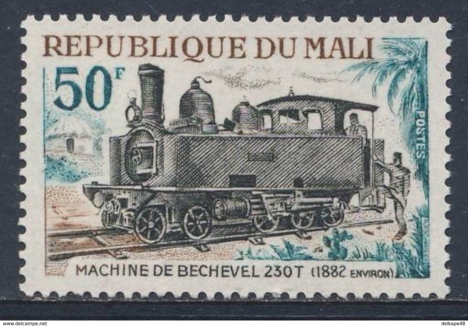 Mali 1970 Mi 257 YT 144 ** Steam Locomotive Bechevel 230 T (1882) /  Dampflokomotive / Locomotive à Vapeur - Treinen