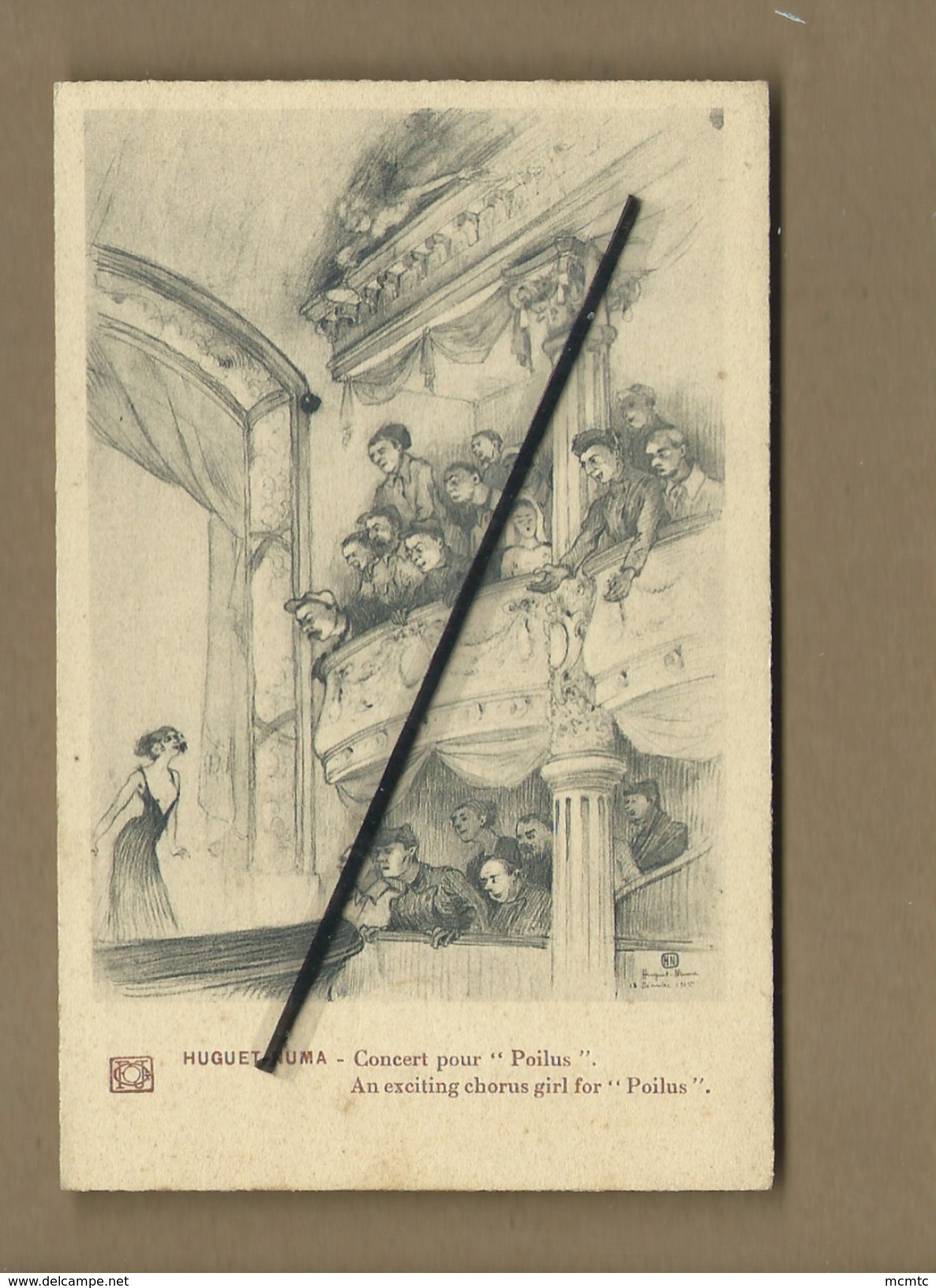 CPA- N°18 Huguet Numa -Concert Pour "Poilus" - An Exciting Chorus Girl For "Poilus" -Militaire,militaires,soldat,soldats - Huguet