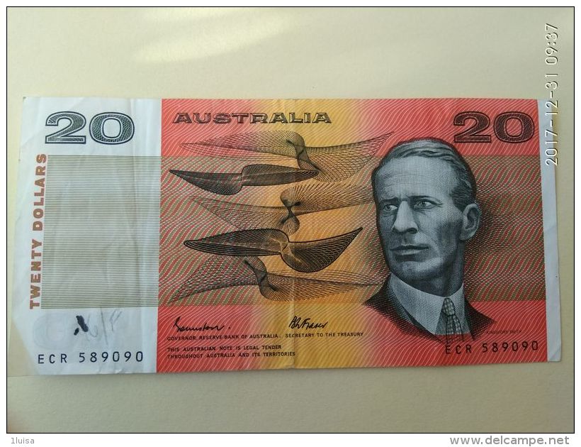 20 Dollari 1985 - 1974-94 Australia Reserve Bank (Banknoten Aus Papier)