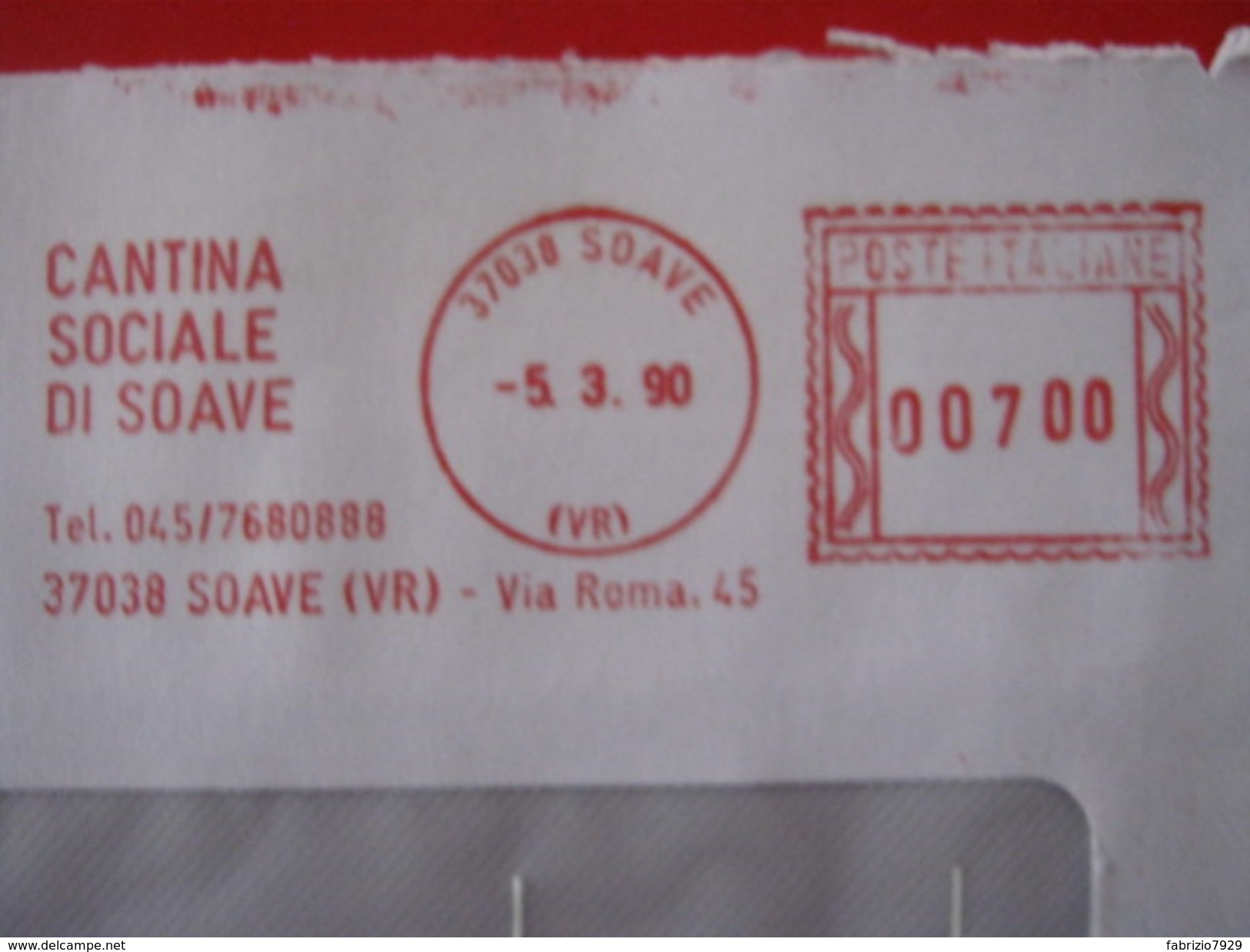 RS2 ITALIA EMA AFFR. MECCANICA ROSSA - 1990 SOAVE VERONA - CANTINA SOCIALE VIA ROMA VINO WINE VIN WEIN - Vini E Alcolici