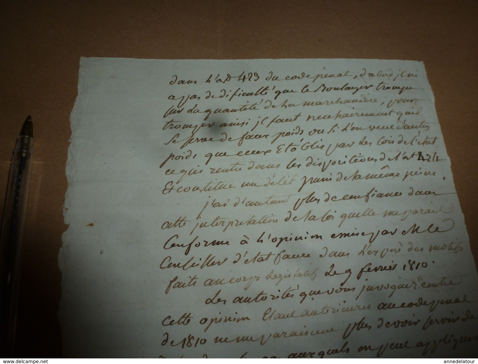 1813  Arrêt Du Tribunal Sur Les Fraudes Réelles Du Pain Vendu ,qui Doit être Considéré Sur Un Autre Angle; Etc - Manuscrits