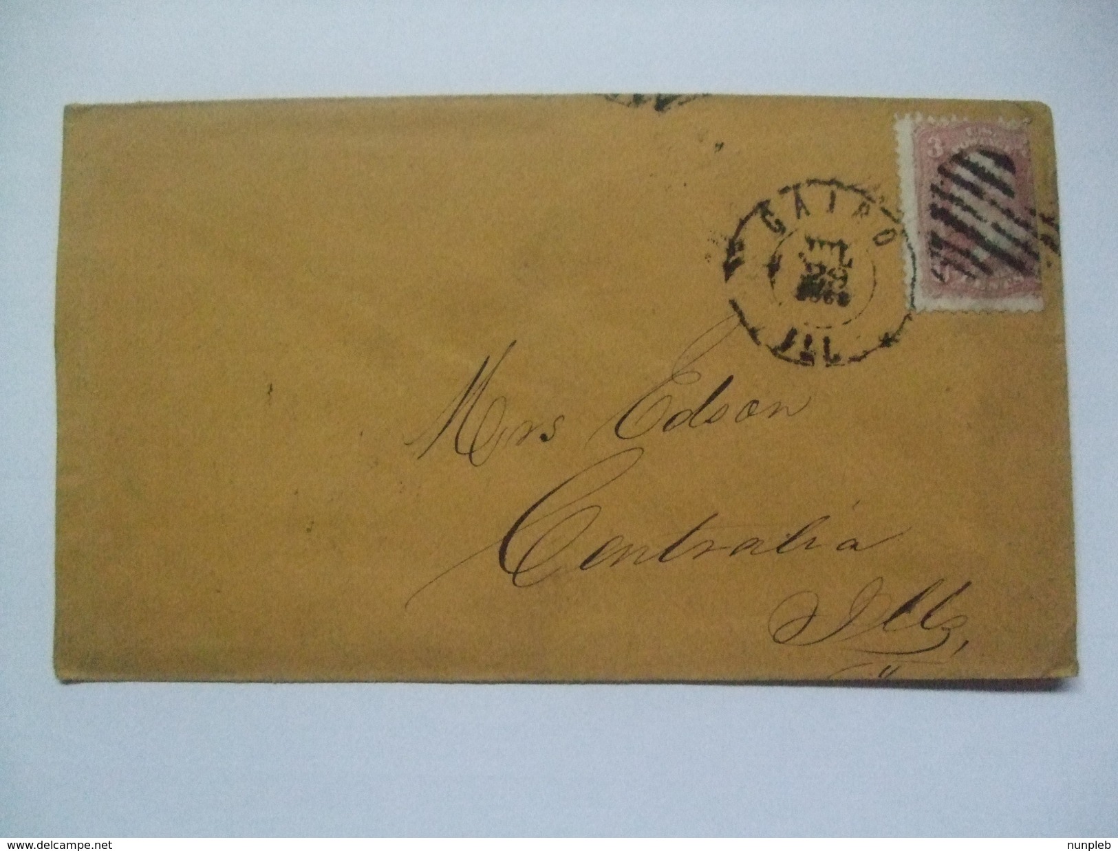 USA - 1862 Cover - Cairo Illinois Double Circle Mark - Tied With Franklin 3 Cent - Briefe U. Dokumente