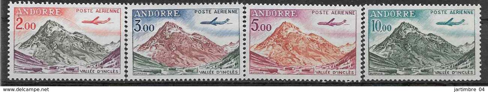 1961-64 ANDORRE PA 5-8 ** Vallée, Avion - Luchtpost