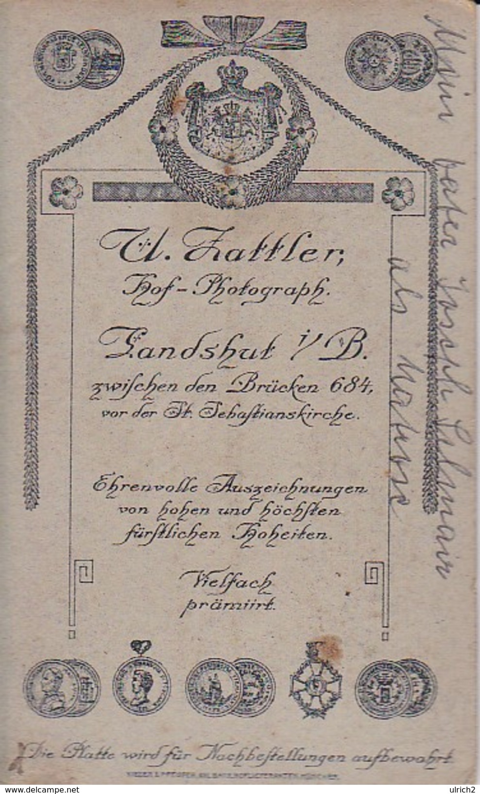 CDV Foto Deutscher Matrose - Artillerie Abteilung - Atelier Zattler, Landshut - 10*6cm - Ca. 1910 (32312) - Krieg, Militär