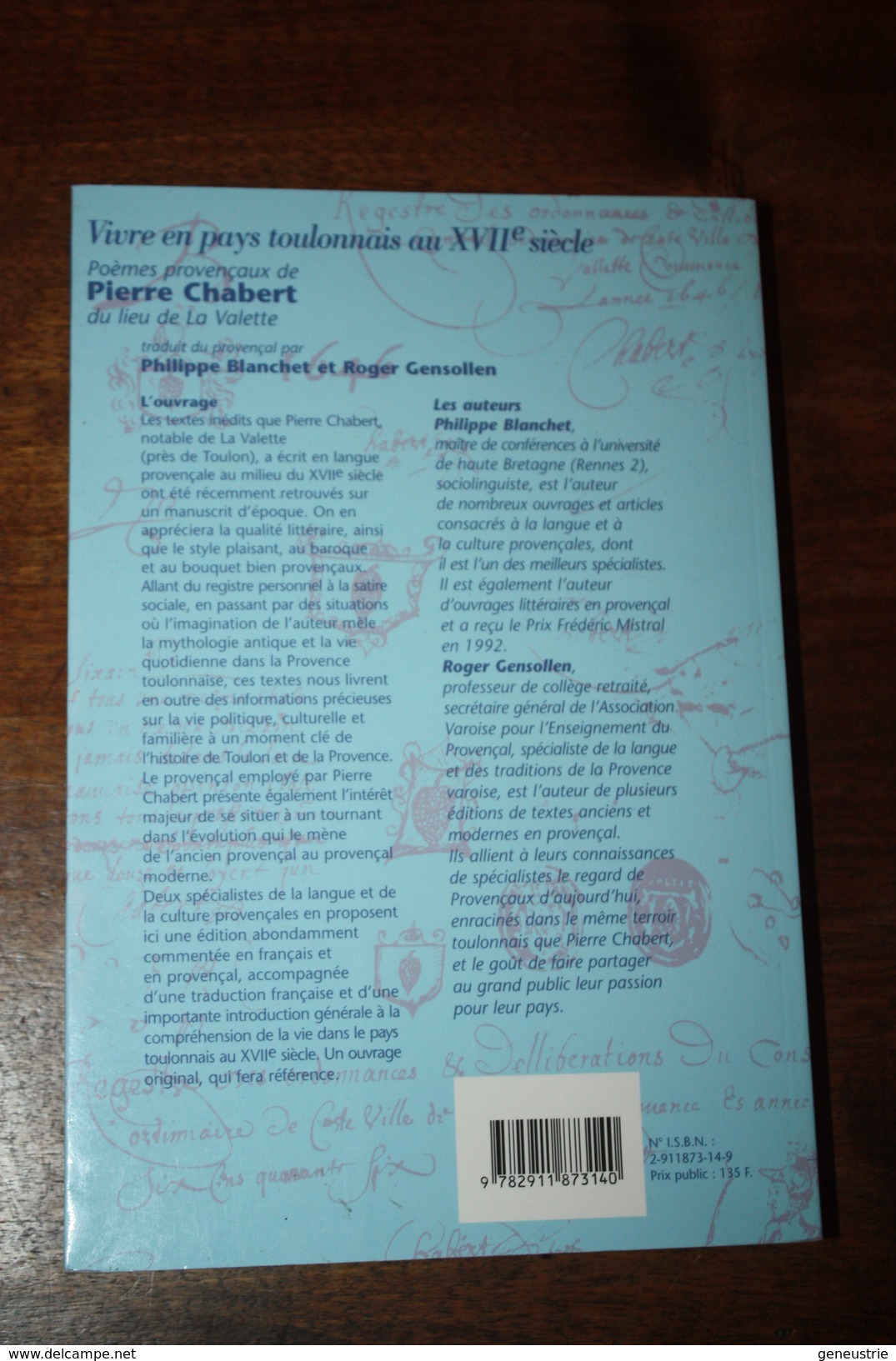 Livre "Vivre En Pays Toulonnais Au XVIIe - Poèmes Provençaux De Pierre Chabert" Toulon - Côte D'Azur - Côte D'Azur