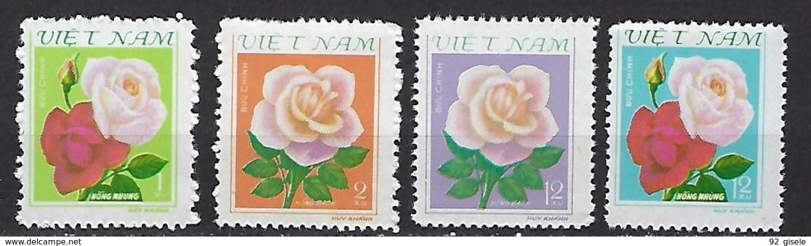 Vietnam YT 209 à 212 " Roses " 1980 Neuf** MNH - Viêt-Nam