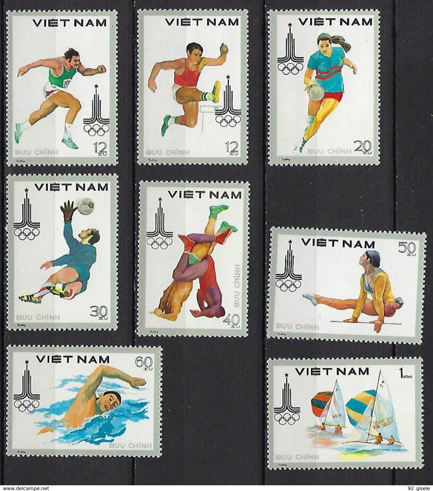 Vietnam YT 229 à 236 " JO Moscou " 1980 Neuf** MNH - Vietnam