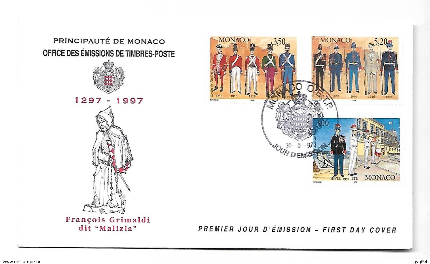 Monaco FDC 1997  François Grimaldi - Briefe U. Dokumente