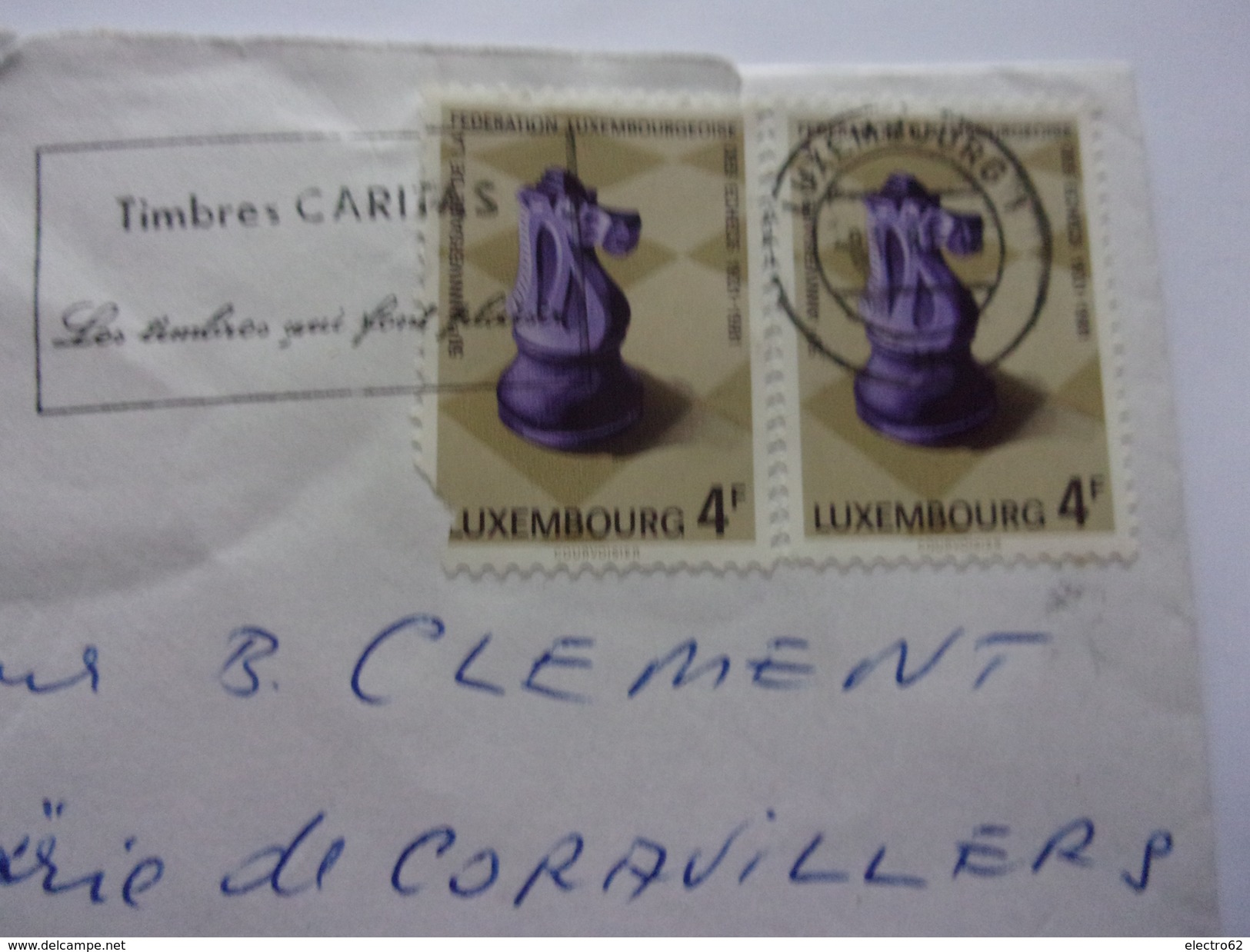 lot d'enveloppes Luxembourg, Grande-Duchesse Charlotte, échecs, le vignoble