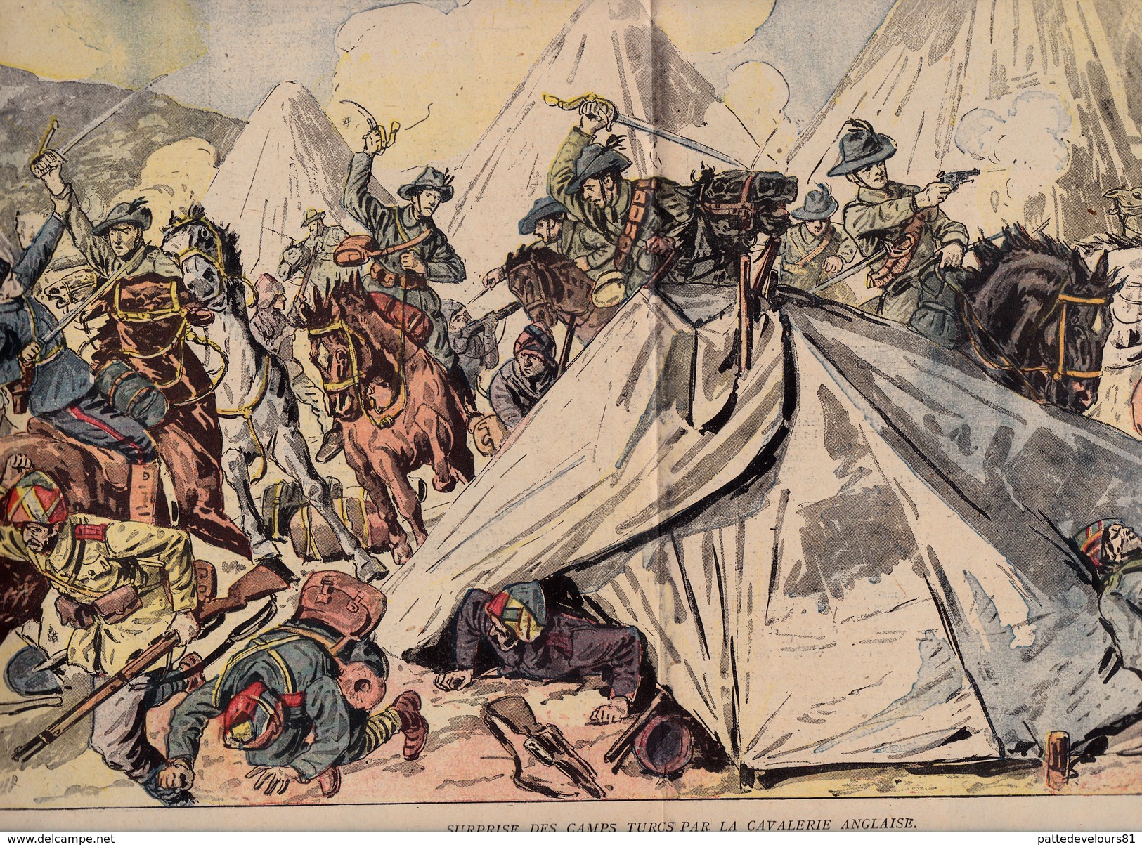 Caricature Satirique Anti-Kaïser Guillaume II Sultan Ottoman Mehmed V Armée Anglaise Contre Turcs Bayoud Magibra 3 Scans - Français