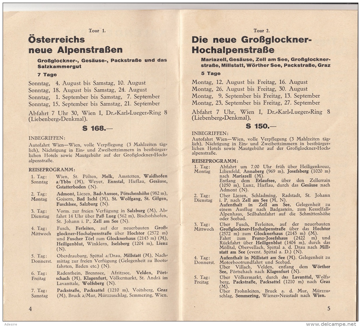 AUTOREISEN 1935 - Österreichische Autobusgesellschaft, Preiskatatlog 24 Seiten, Format 20,5 X 11,5 Cm - Europe