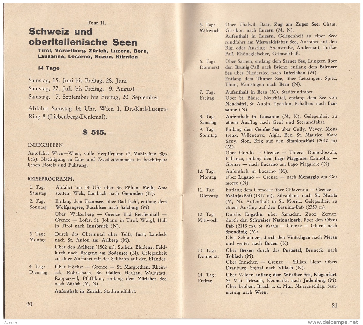 AUTOREISEN 1935 - Österreichische Autobusgesellschaft, Preiskatatlog 24 Seiten, Format 20,5 X 11,5 Cm - Europa