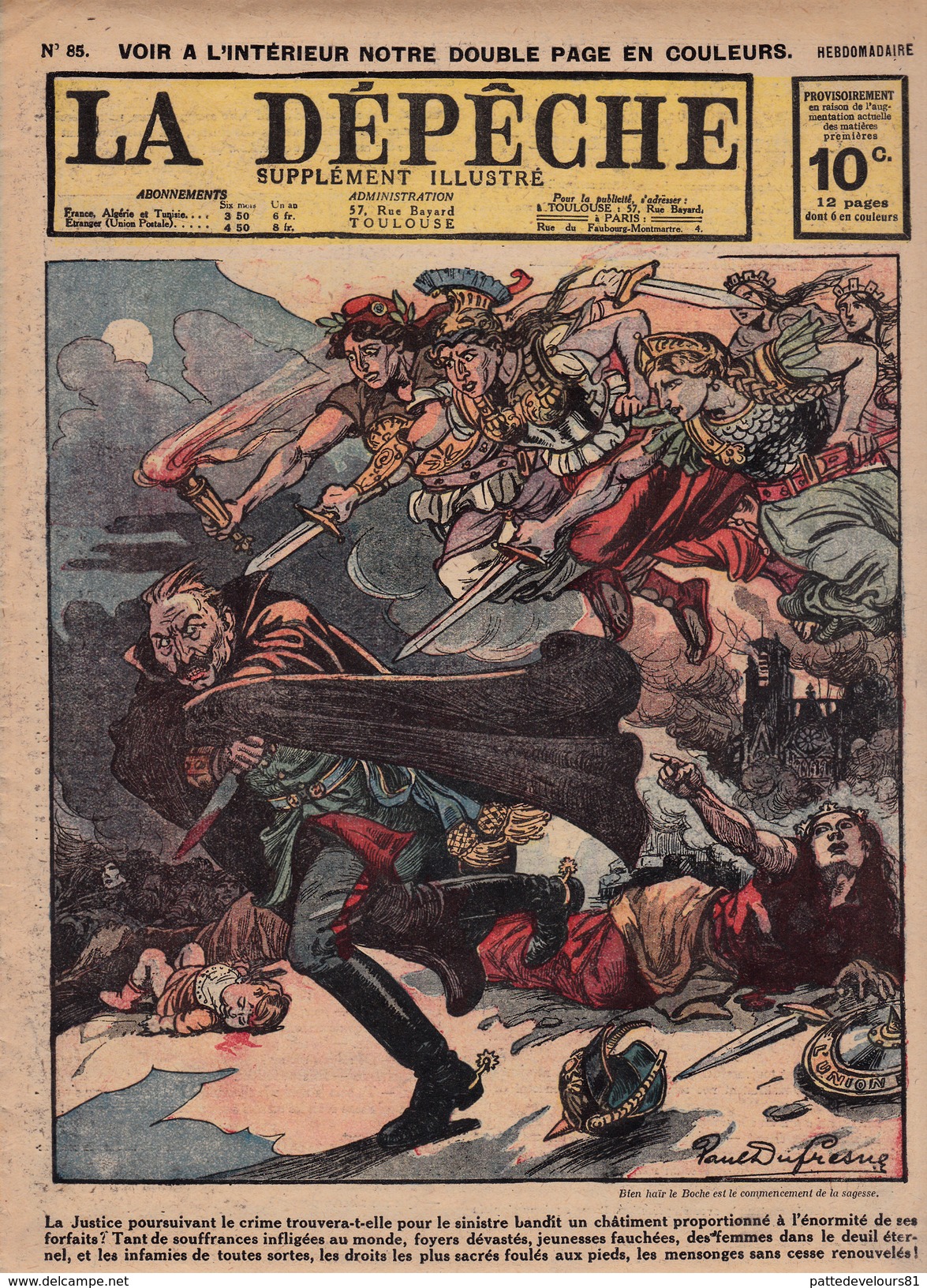 Caricature Satirique Anti-Kaïser Guillaume II Maréchal Haeseler Retraite De Serbie Soldats Du Roi Pierre (3 Scans) - Francese