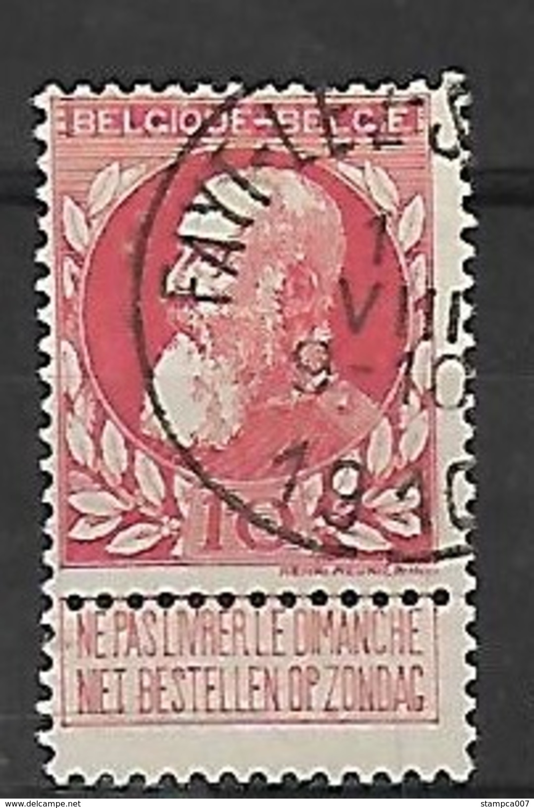 OCB Nr 74 Leopold II - Centrale Stempel  Fayt Lez ... - 1905 Breiter Bart