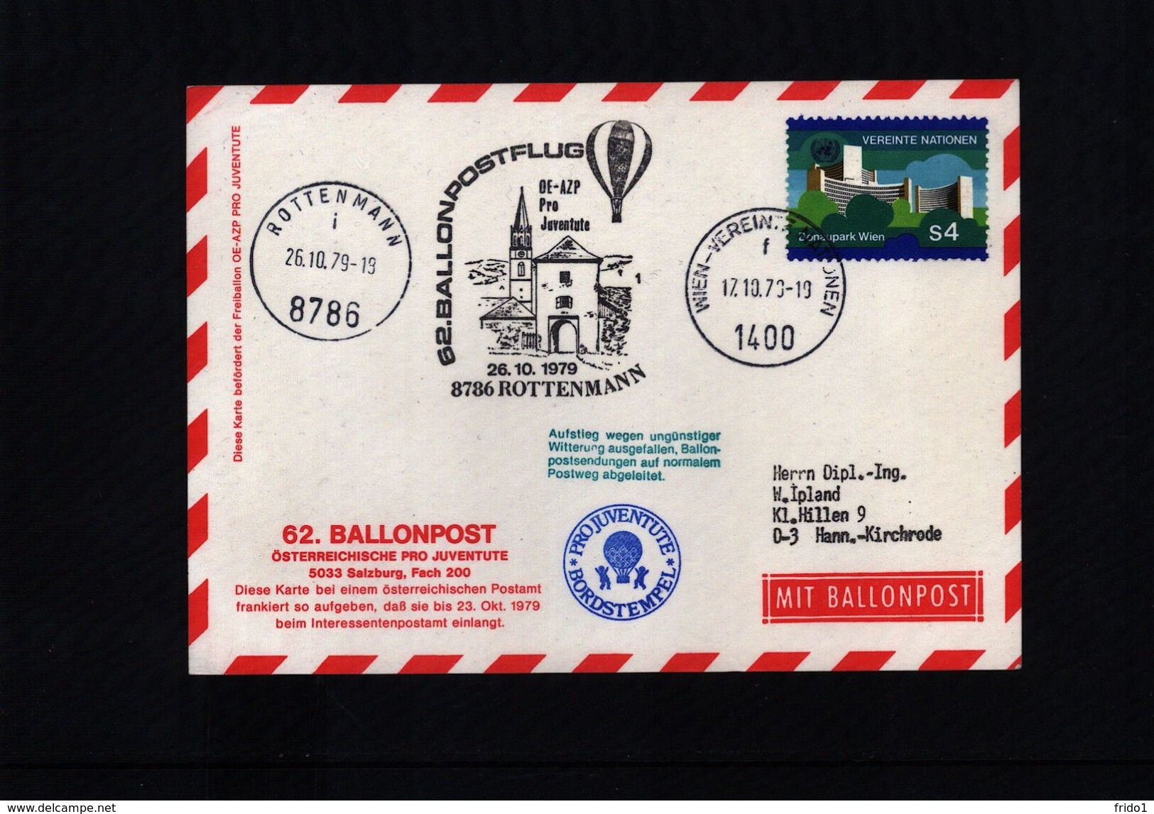 Oesterreich / Austria 1979 62.Ballonpost - Ballons