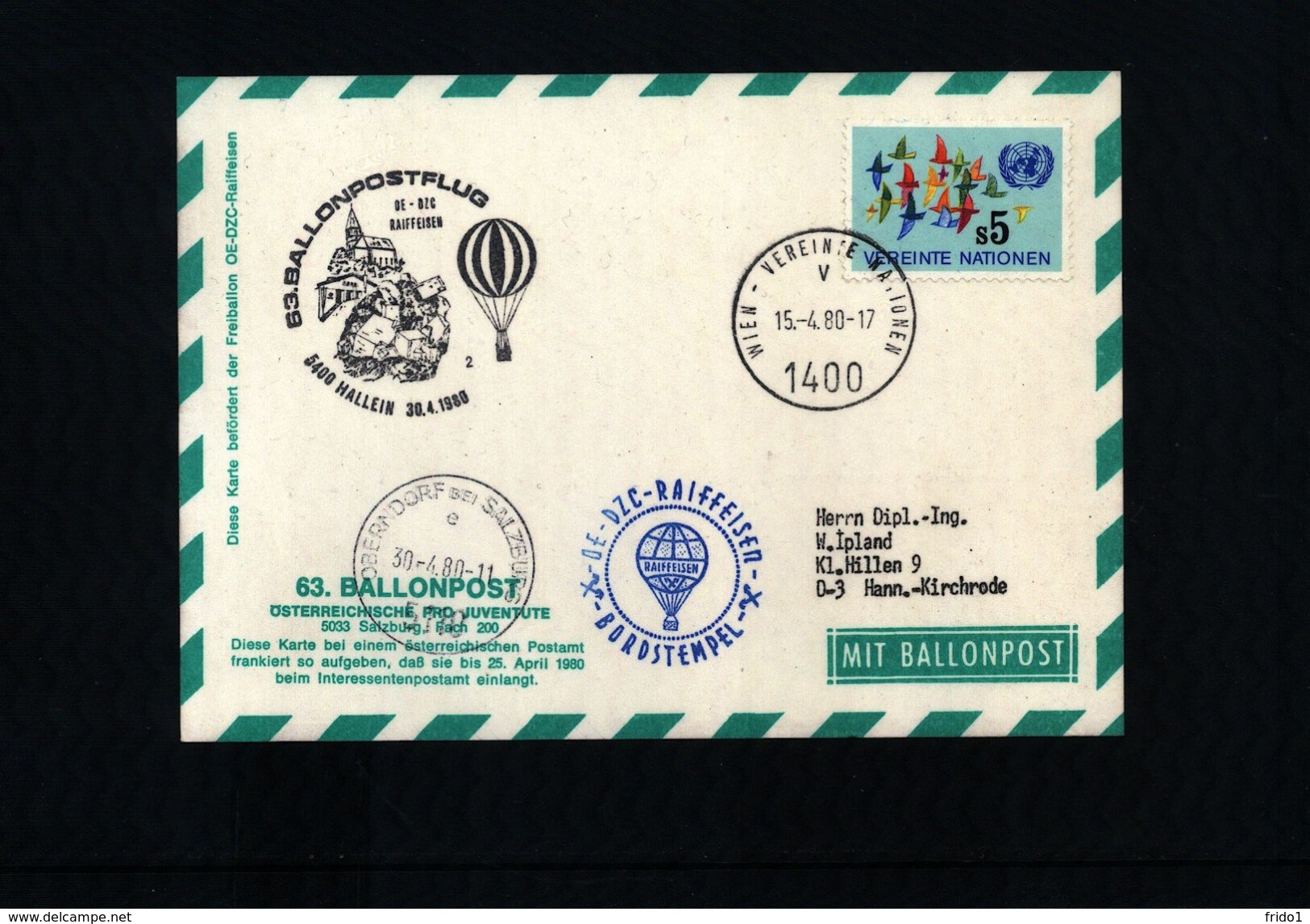 Oesterreich / Austria 1980 63.Ballonpost - Balloon Covers