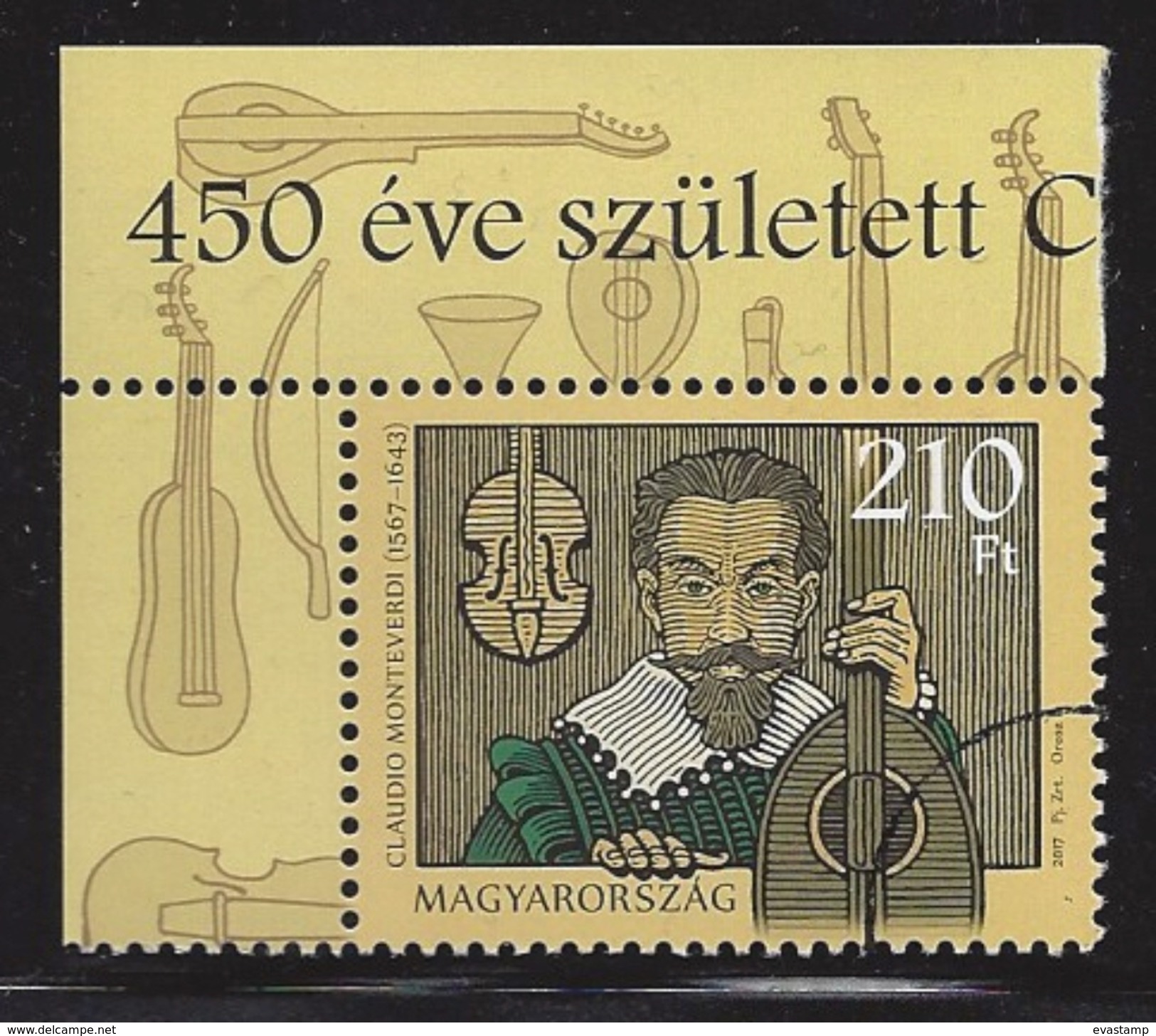 HUNGARY - 2017.  Claudio Monteverdi, Italian Composer  / 450th Anniversary Of His Birth SPECIMEN!!! - Probe- Und Nachdrucke