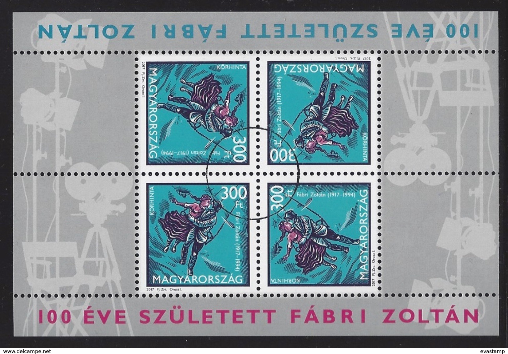 HUNGARY - 2017.  Minisheet -  Zoltan Fabri, Hungarian Film Director,Actor / Centenary Of His Birth USED!!! - Usado