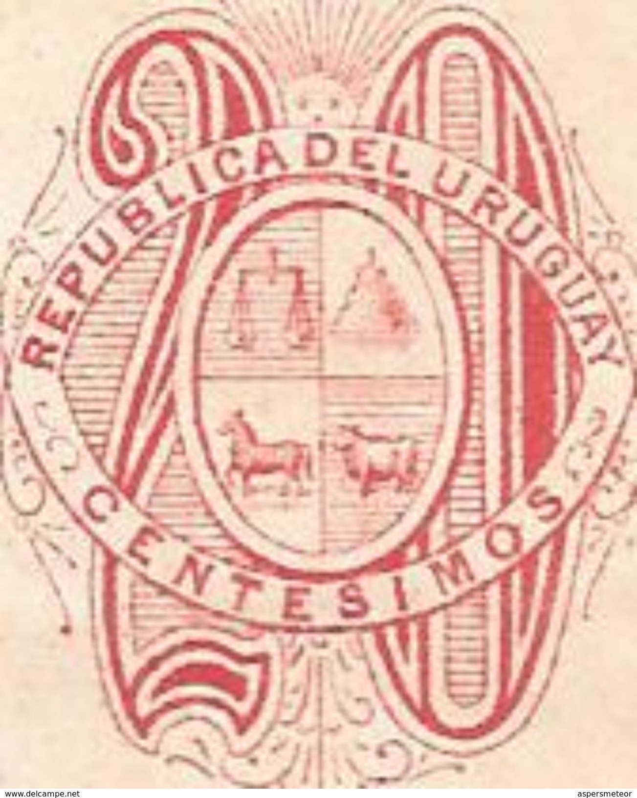 ENTERO POSTAL ENTIER POSTAUX REPUBLICA ORIENTAL DEL URUGUAY CIRCA 1880 RARISIME 20 CENTESIMOS VOIR SCAN - Uruguay