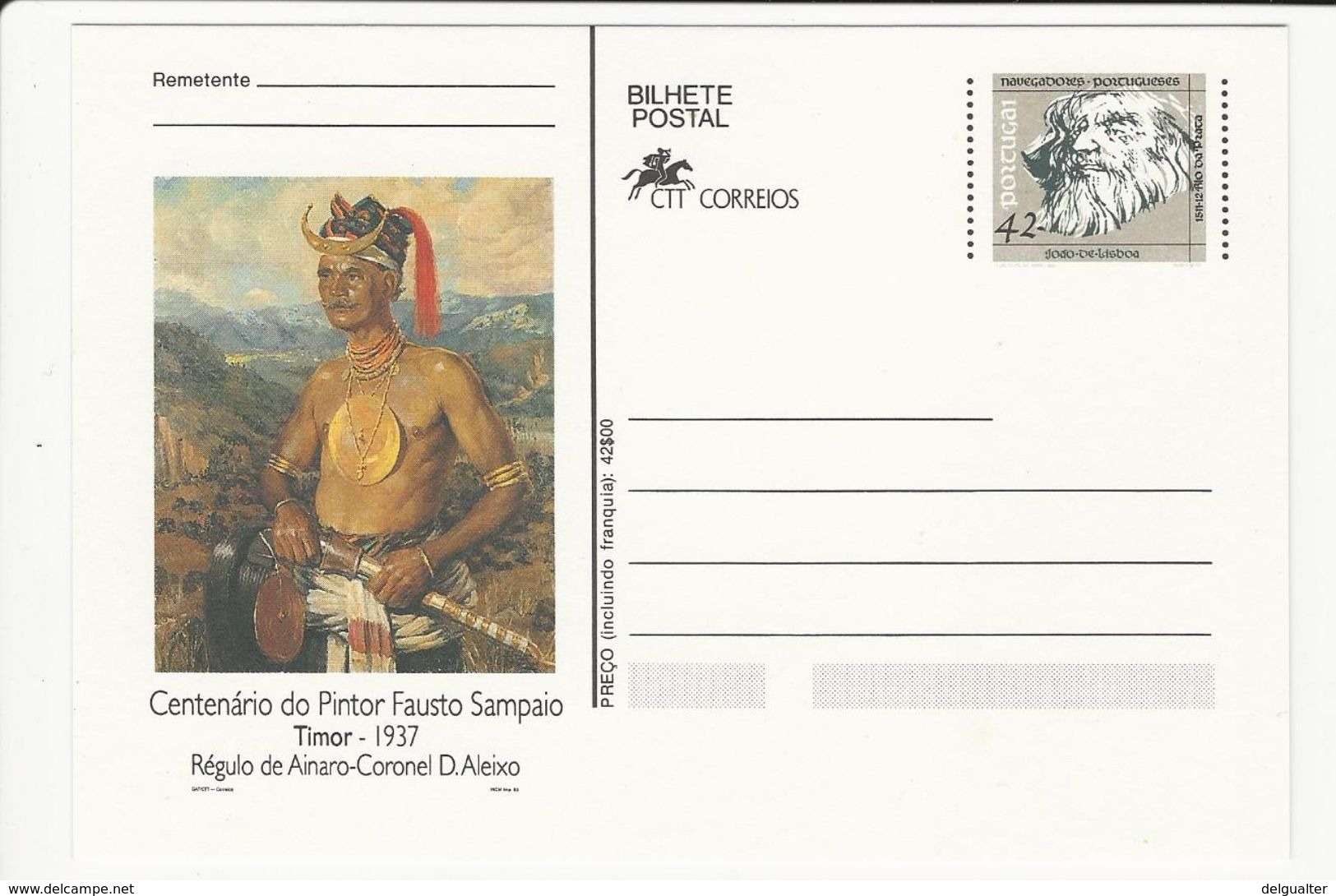 Postal Stationery * Portugal * Centenário Do Pintor Fausto Sampaio... - Postal Stationery