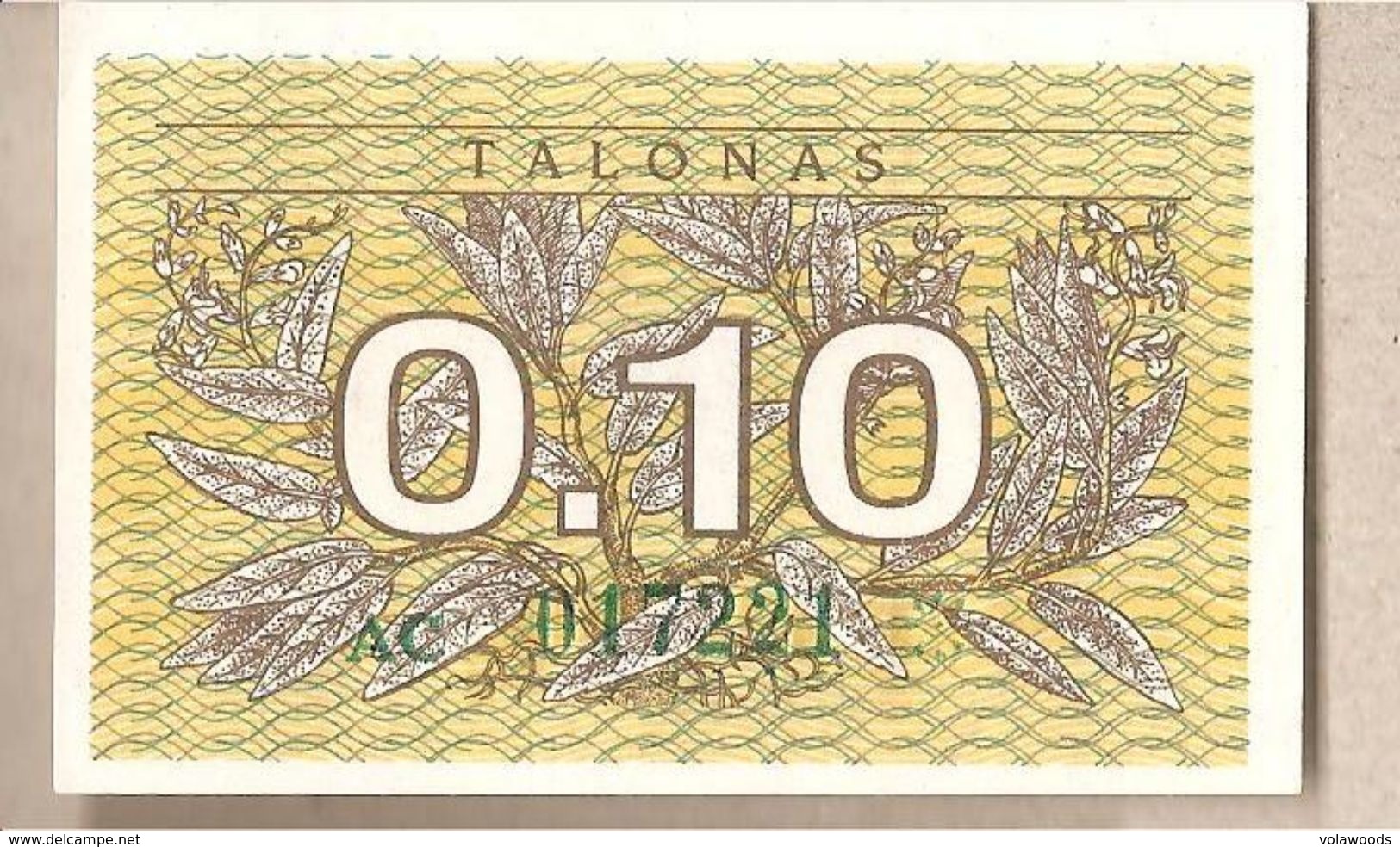 Lituania - Banconota Non Circolata FdS Da 0.10 Talonas - 1991 - Lituania