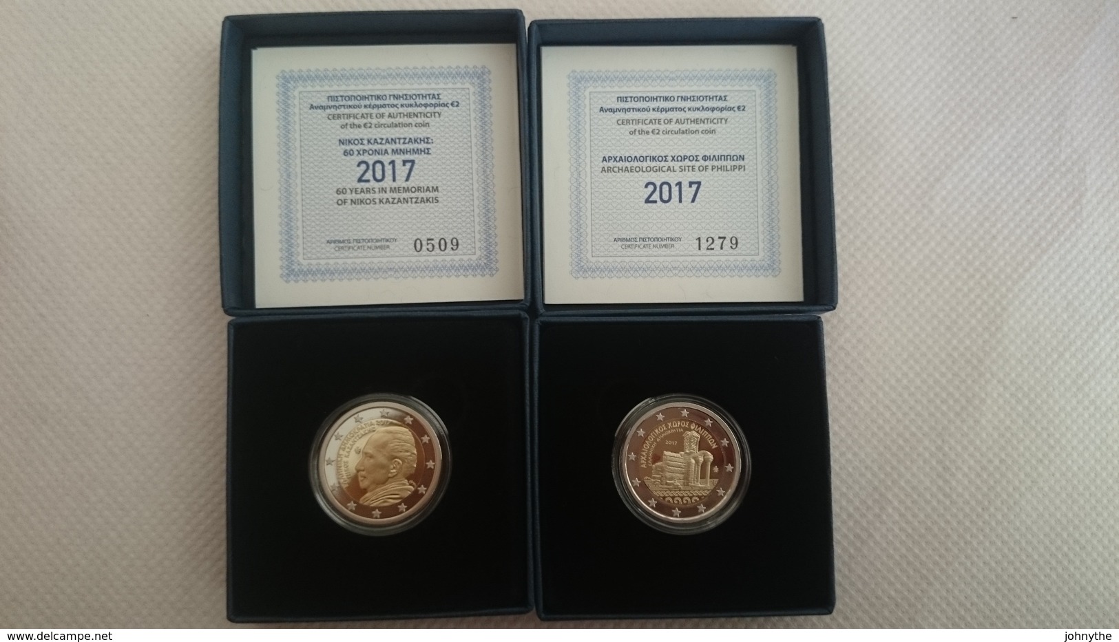 Greece 2017 2X2 Euro Coin Nikos Kazantzakis + Archaeological Site Of Filiopoi PROOF In A Box  (1500+1500 Coins Only) - Grèce